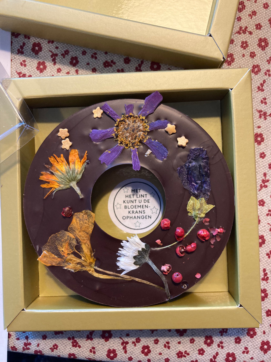 bloemenkrans kerstkrans puur met lint